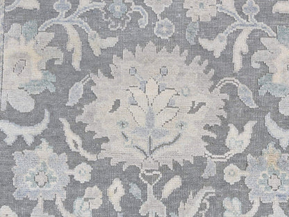 Oushak Oushak hand-knotted wool/silk runner in Gray, 2'6" x 10'2" — SKU O087287 (view 4)