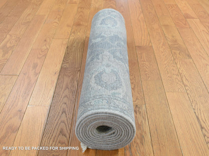 Oushak Oushak hand-knotted wool/silk runner in Gray, 2'6" x 10'2" — SKU O087287 (view 5)