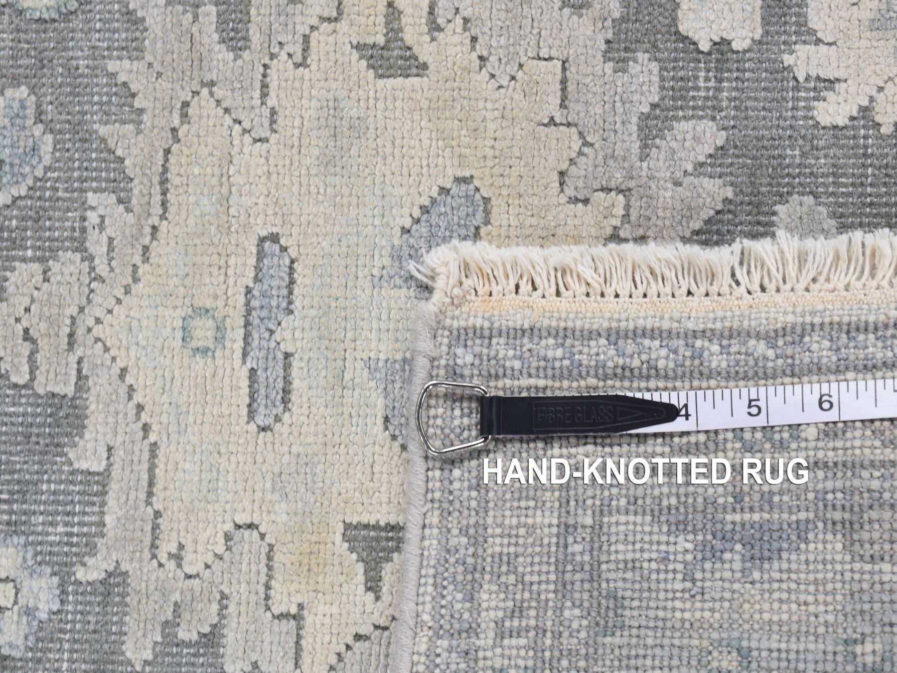 Oushak Oushak hand-knotted wool/silk runner in Gray, 2'6" x 10'2" — SKU O087287 (view 7)