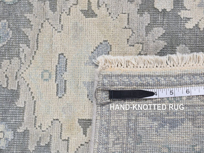 Oushak Oushak hand-knotted wool/silk runner in Gray, 2'6" x 10'2" — SKU O087287 (view 7)