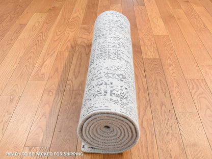 Mamluk Transitional hand-knotted wool/art silk runner in Gray, 2'5" x 7'9" — SKU O087295 (view 5)