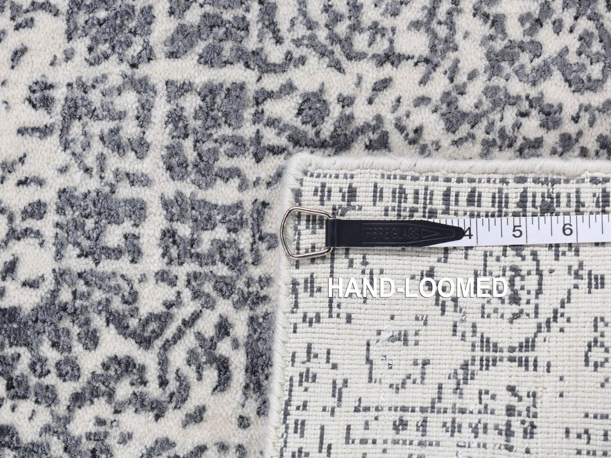 Mamluk Transitional hand-knotted wool/art silk runner in Gray, 2'5" x 7'9" — SKU O087295 (view 7)
