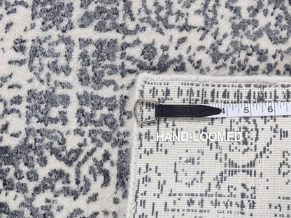 Mamluk Transitional hand-knotted wool/art silk runner in Gray, 2'5" x 7'9" — SKU O087295 (view 7)
