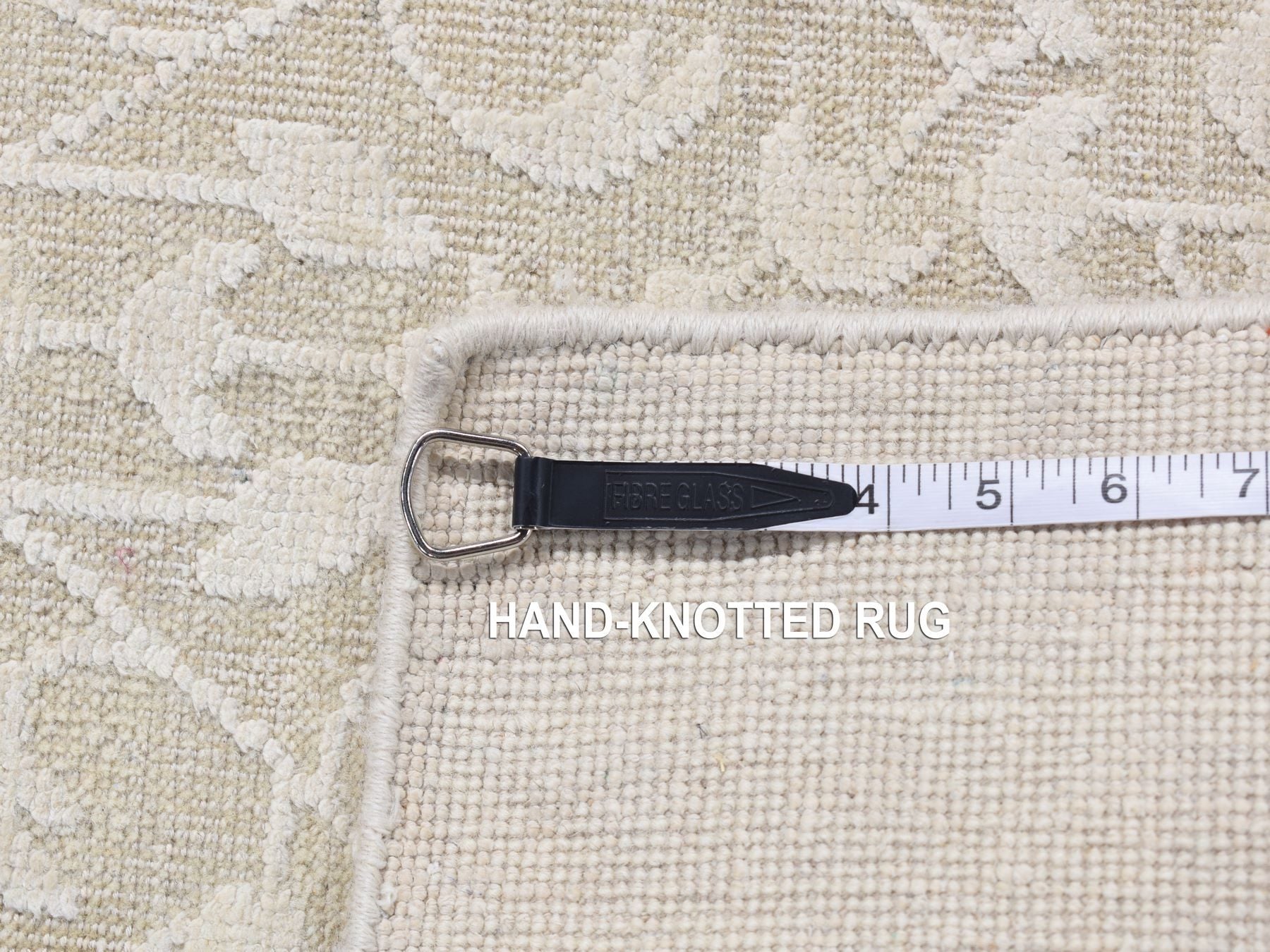 Transitional hand-knotted wool/silk runner in Ivory, 2'6" x 11'8" — SKU O087296 (view 7)