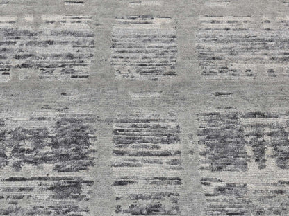 Modern / Contemporary hand-knotted wool runner in Gray, 2'6" x 12' — SKU O087300 (view 4)
