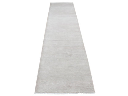 Gabbeh Modern / Contemporary hand-knotted wool/silk runner in Pink, 2'7" x 11'3" — SKU O087302