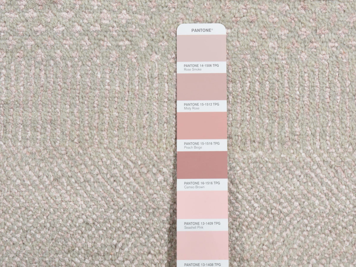 Gabbeh Modern / Contemporary hand-knotted wool/silk runner in Pink, 2'7" x 11'3" — SKU O087302 (view 3)