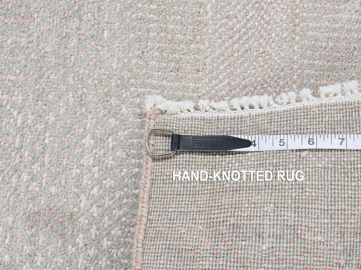 Gabbeh Modern / Contemporary hand-knotted wool/silk runner in Pink, 2'7" x 11'3" — SKU O087302 (view 7)