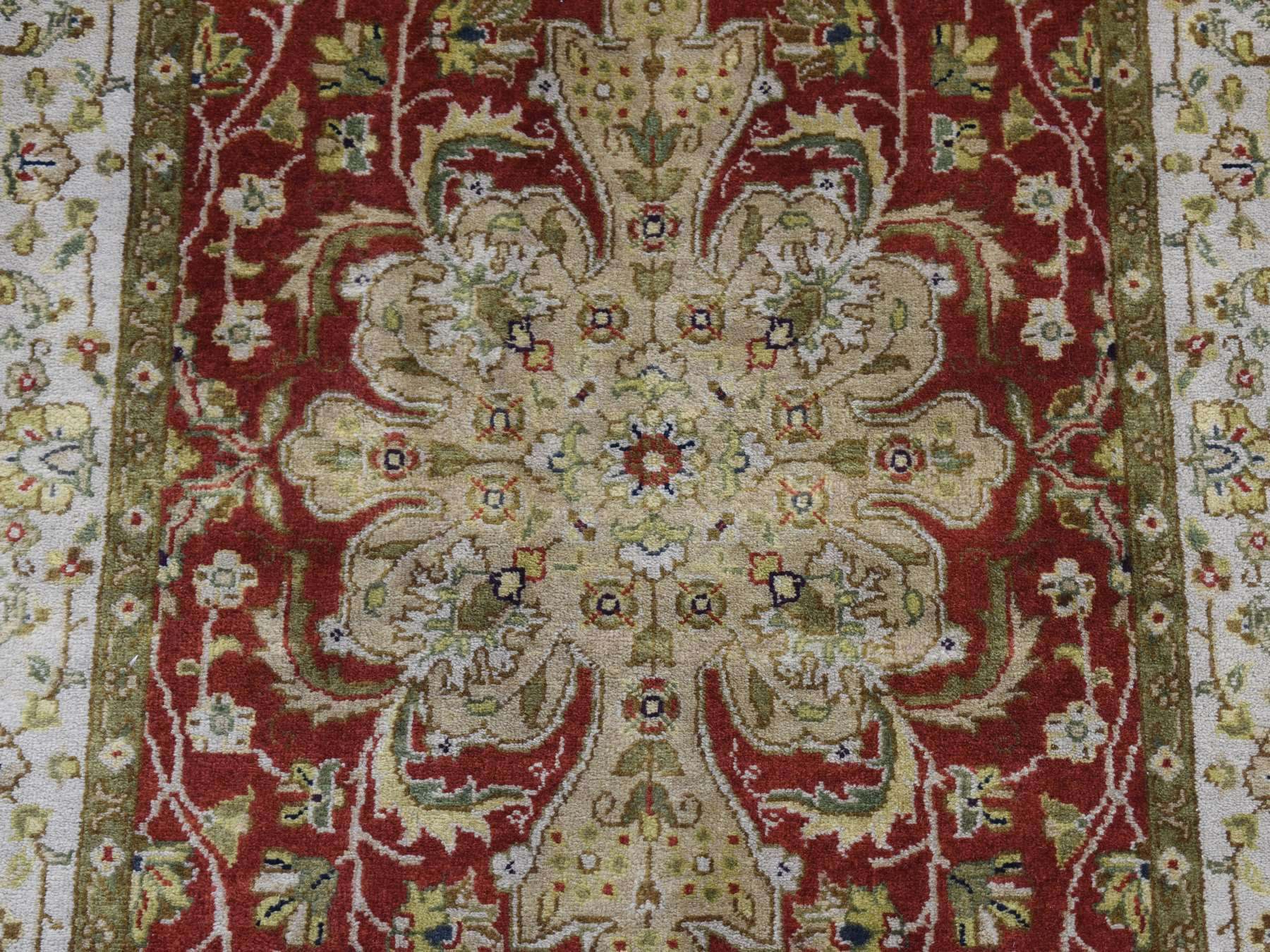Kashan Fine Oriental hand-knotted wool runner in Red & Ivory, 2'4" x 11'5" — SKU O087305 (view 4)