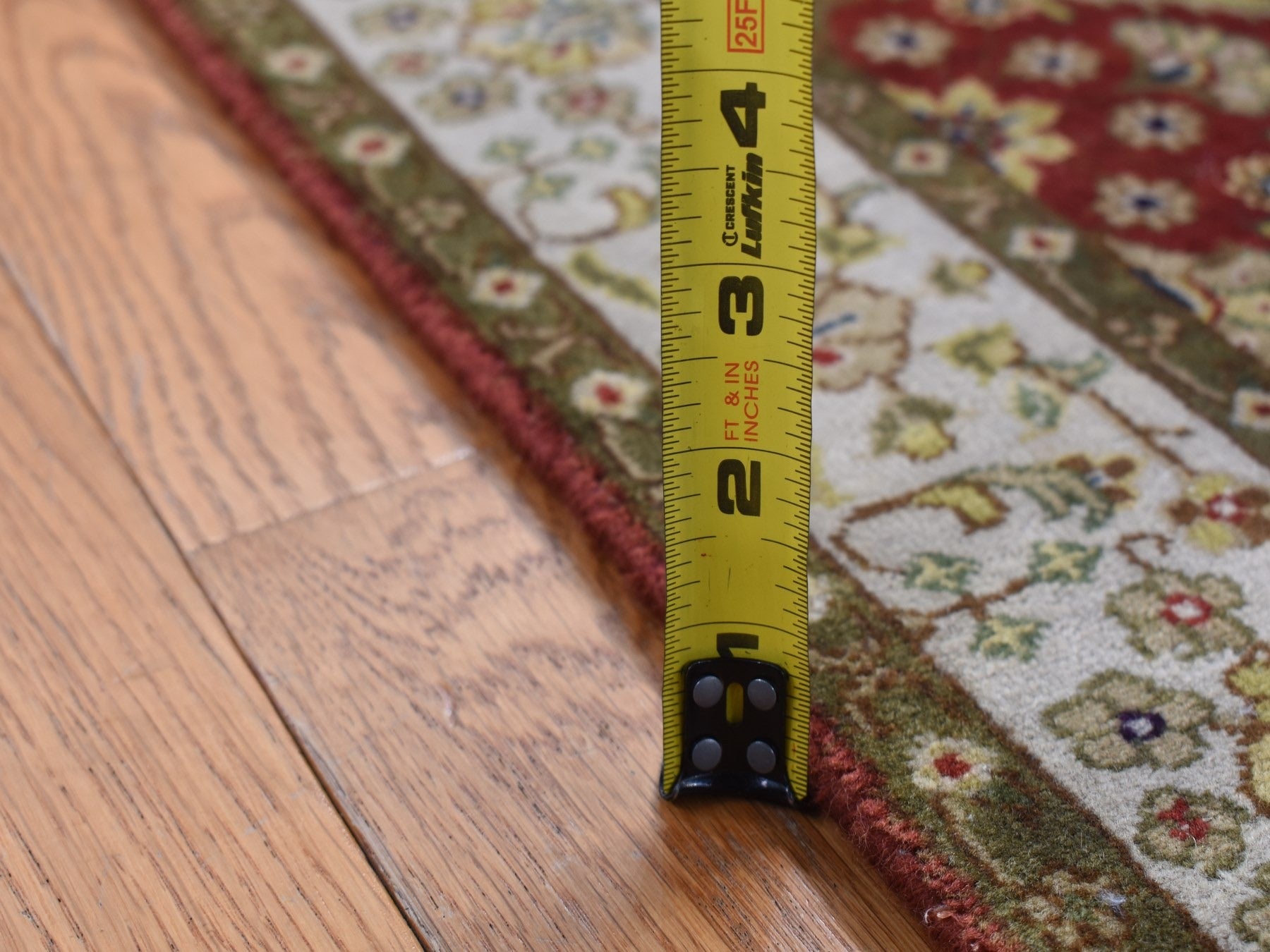 Kashan Fine Oriental hand-knotted wool runner in Red & Ivory, 2'4" x 11'5" — SKU O087305 (view 6)