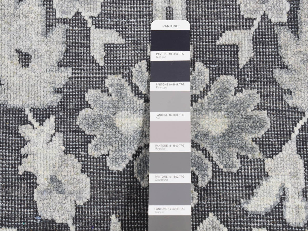 Oushak Oushak hand-knotted wool/silk runner in Gray, 2'6" x 11'10" — SKU O087307 (view 3)