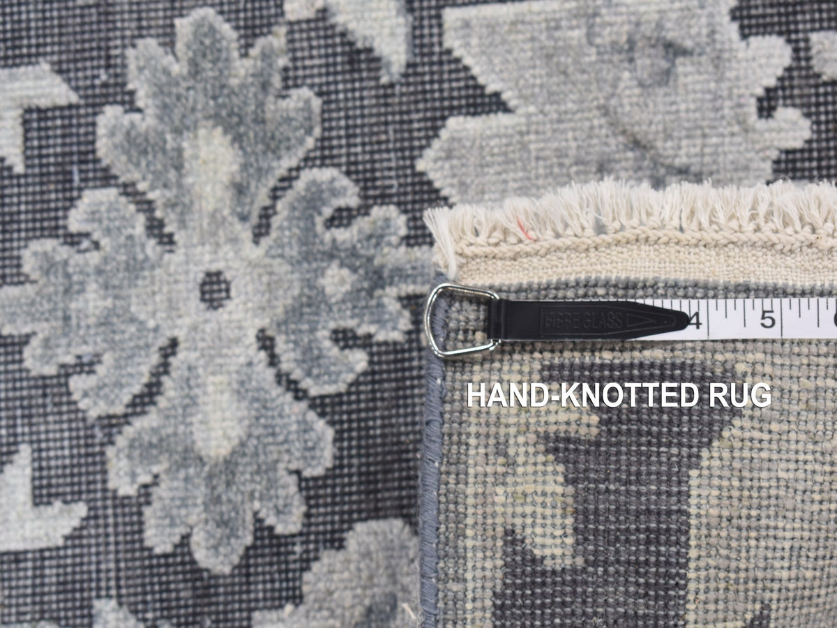 Oushak Oushak hand-knotted wool/silk runner in Gray, 2'6" x 11'10" — SKU O087307 (view 7)