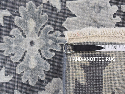 Oushak Oushak hand-knotted wool/silk runner in Gray, 2'6" x 11'10" — SKU O087307 (view 7)