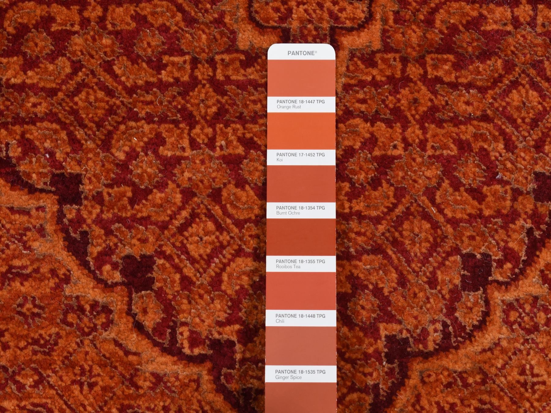 Tabriz Fine Oriental hand-knotted wool runner in Orange & Ivory, 2'9" x 11'10" — SKU O087308 (view 3)