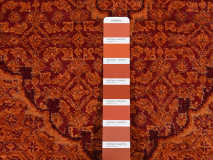 Tabriz Fine Oriental hand-knotted wool runner in Orange & Ivory, 2'9" x 11'10" — SKU O087308 (view 3)