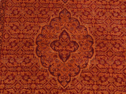 Tabriz Fine Oriental hand-knotted wool runner in Orange & Ivory, 2'9" x 11'10" — SKU O087308 (view 4)