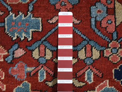 Heriz Heriz hand-knotted wool rug in Red & Blue, 9'4" x 12'10" — SKU O087310 (view 7)