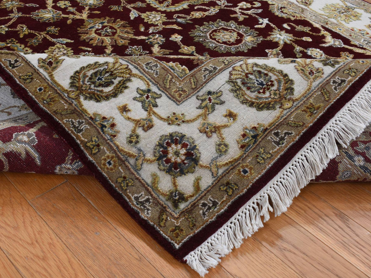 Rajasthan Rajasthan hand-knotted wool/silk rug in Red & Ivory, 5'1" x 7'1" — SKU O087320 (view 4)