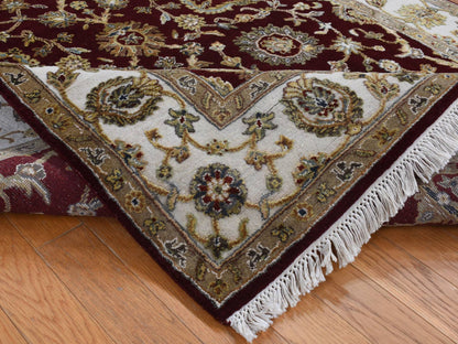 Rajasthan Rajasthan hand-knotted wool/silk rug in Red & Ivory, 5'1" x 7'1" — SKU O087320 (view 4)
