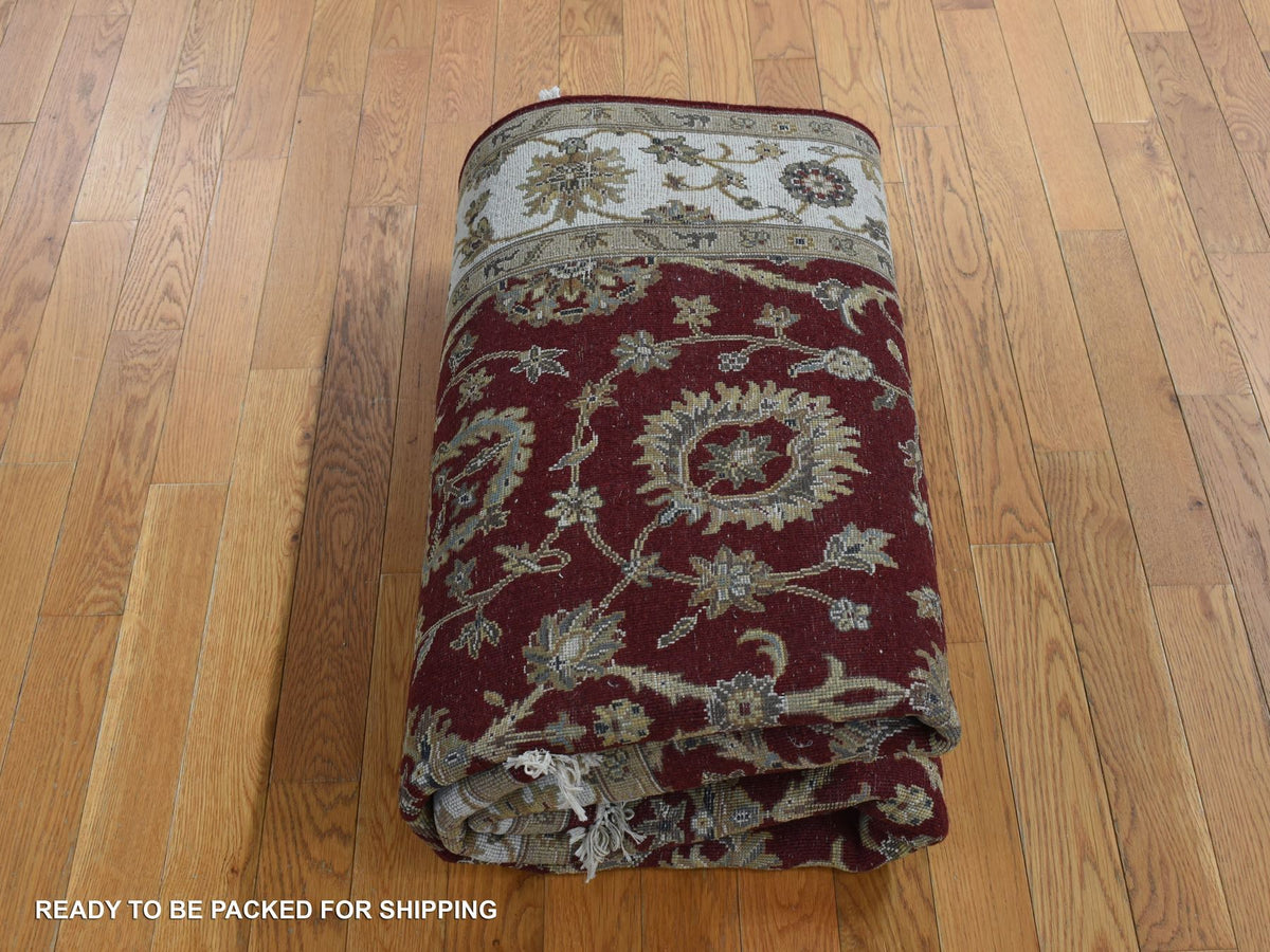 Rajasthan Rajasthan hand-knotted wool/silk rug in Red & Ivory, 5'1" x 7'1" — SKU O087320 (view 8)