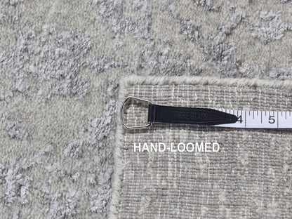 Hand-Loomed hand-knotted wool/silk runner in Gray, 2'5" x 6' — SKU O087324 (view 7)