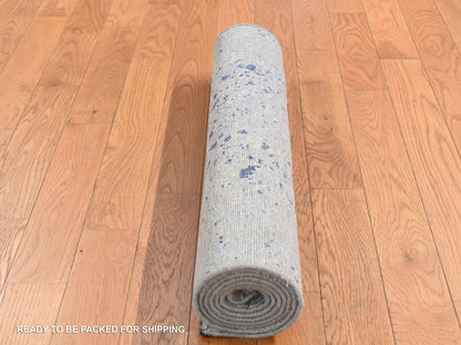 Transitional hand-knotted wool/silk runner in Gray, 2'5" x 6'1" — SKU O087325 (view 5)