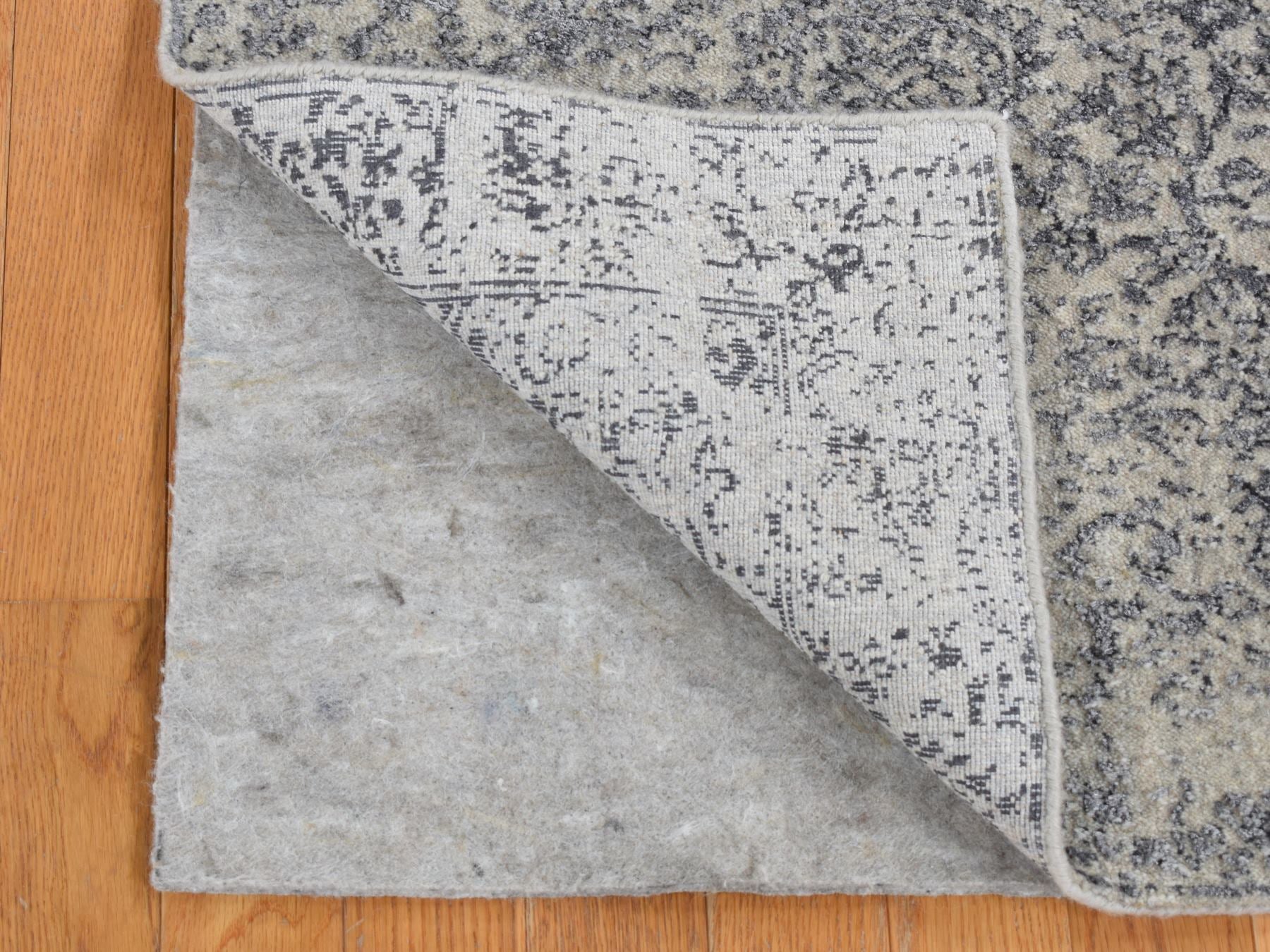 Gray 2'5" x 6'1" Transitional Handloom Wool/Silk Rug - Sku: O087328