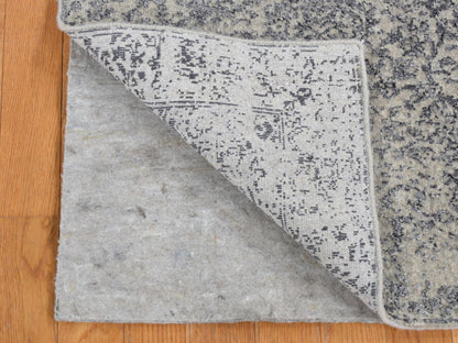 Grey 2'5" x 6'1" Transitional Handloom Wool/Silk Rug - Sku: O087328