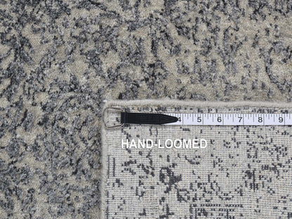 Transitional hand-knotted wool/silk runner in Gray, 2'5" x 6'1" — SKU O087328 (view 7)