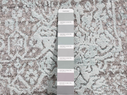 Green 2'6" x 5'8" Transitional Hand knotted Wool/Silk Rug - Sku: O087329