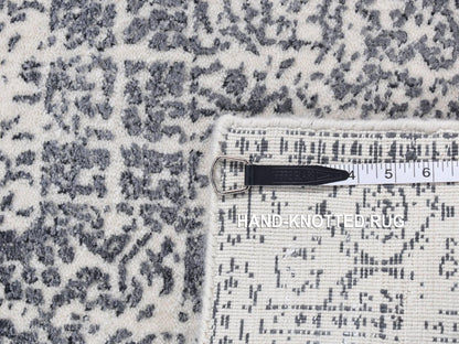 Black 2'5" x 5'10" Mamluk Handloom Wool/Silk Rug - Sku: O087341