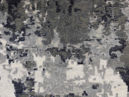 Black 2'7" x 5'9" Modern and Contemporary Hand knotted Wool/Silk Rug - Sku: O087347