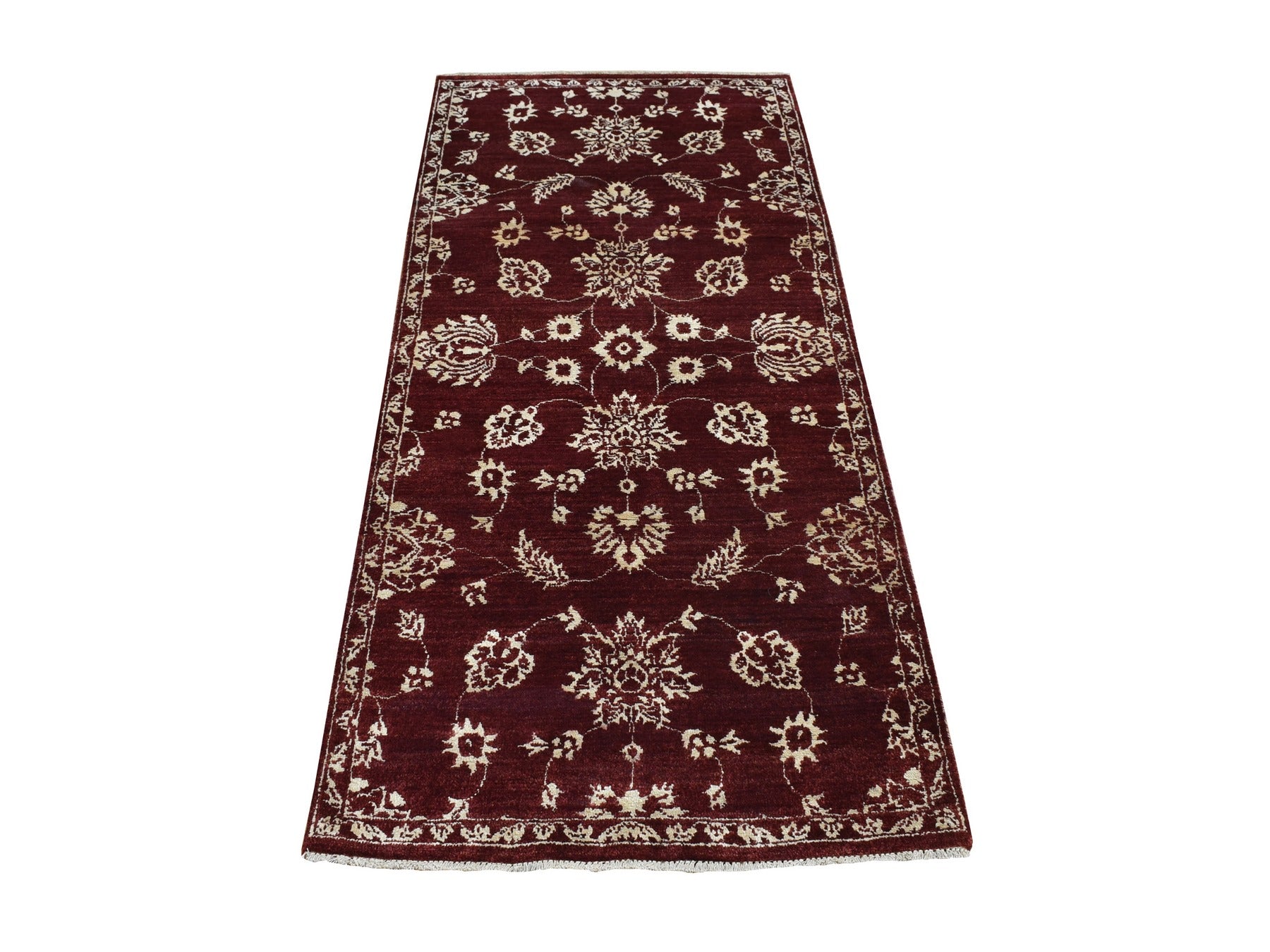 Agra Transitional hand-knotted wool runner in Red, 2'8" x 6' — SKU O087354