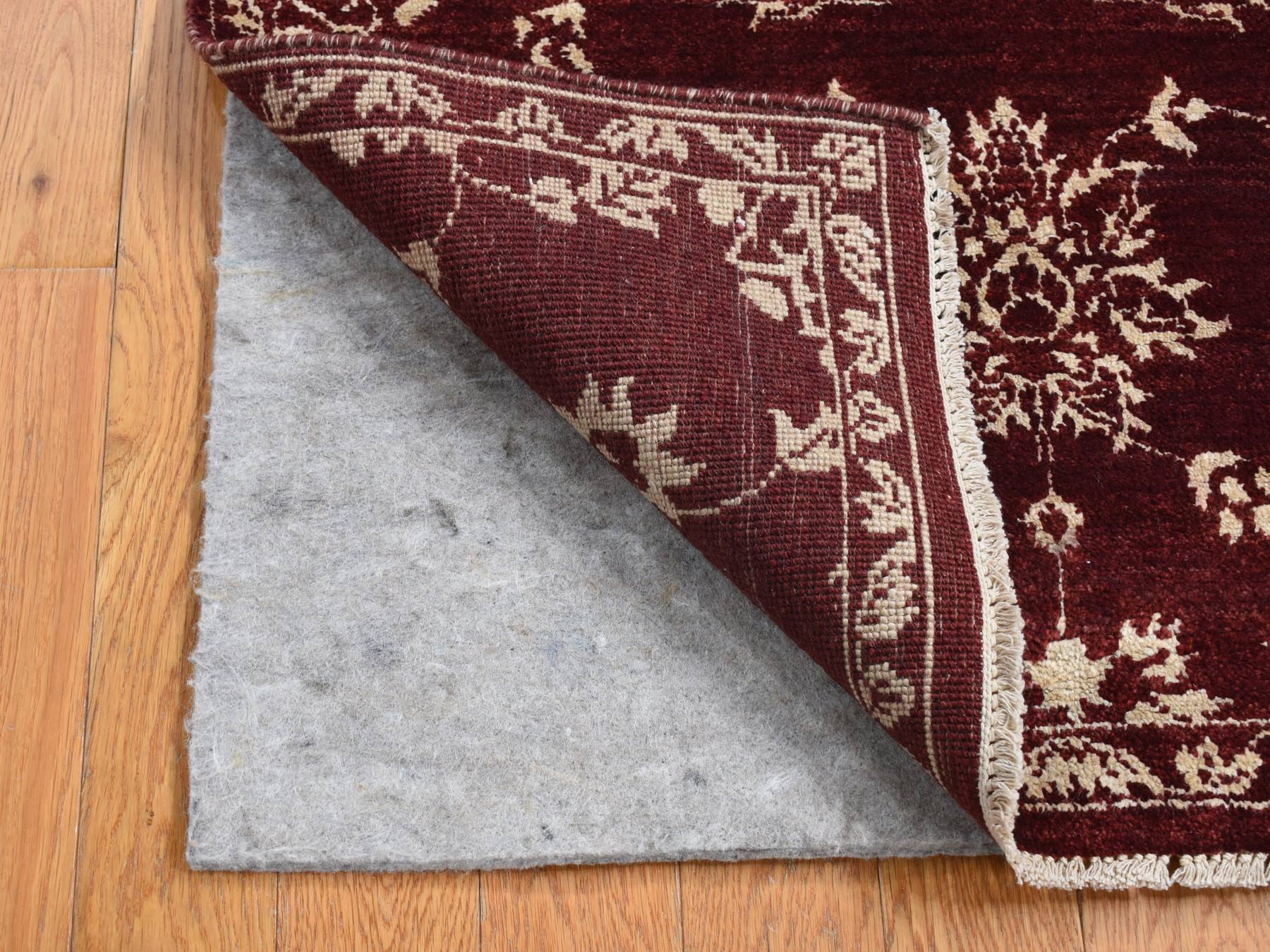 Red 2'8" x 6'0" Transitional Hand knotted Wool Rug - Sku: O087354