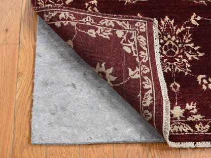 Red 2'8" x 6'0" Transitional Hand knotted Wool Rug - Sku: O087354