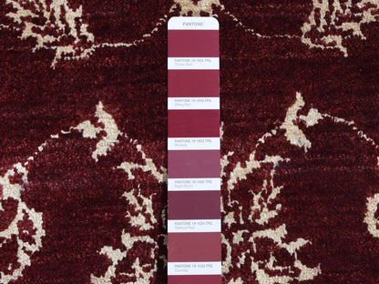 Agra Transitional hand-knotted wool runner in Red, 2'8" x 6' — SKU O087354 (view 3)
