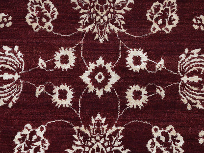 Agra Transitional hand-knotted wool runner in Red, 2'8" x 6' — SKU O087354 (view 4)