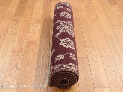 Agra Transitional hand-knotted wool runner in Red, 2'8" x 6' — SKU O087354 (view 5)