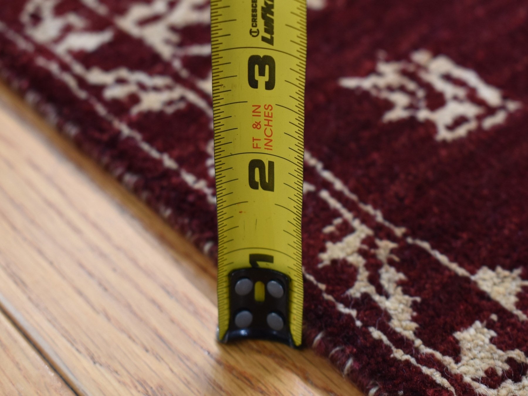 Agra Transitional hand-knotted wool runner in Red, 2'8" x 6' — SKU O087354 (view 6)