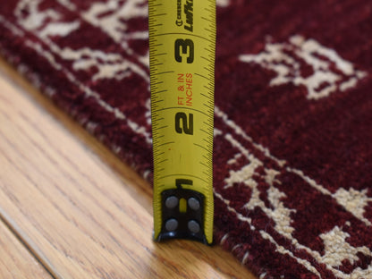 Agra Transitional hand-knotted wool runner in Red, 2'8" x 6' — SKU O087354 (view 6)