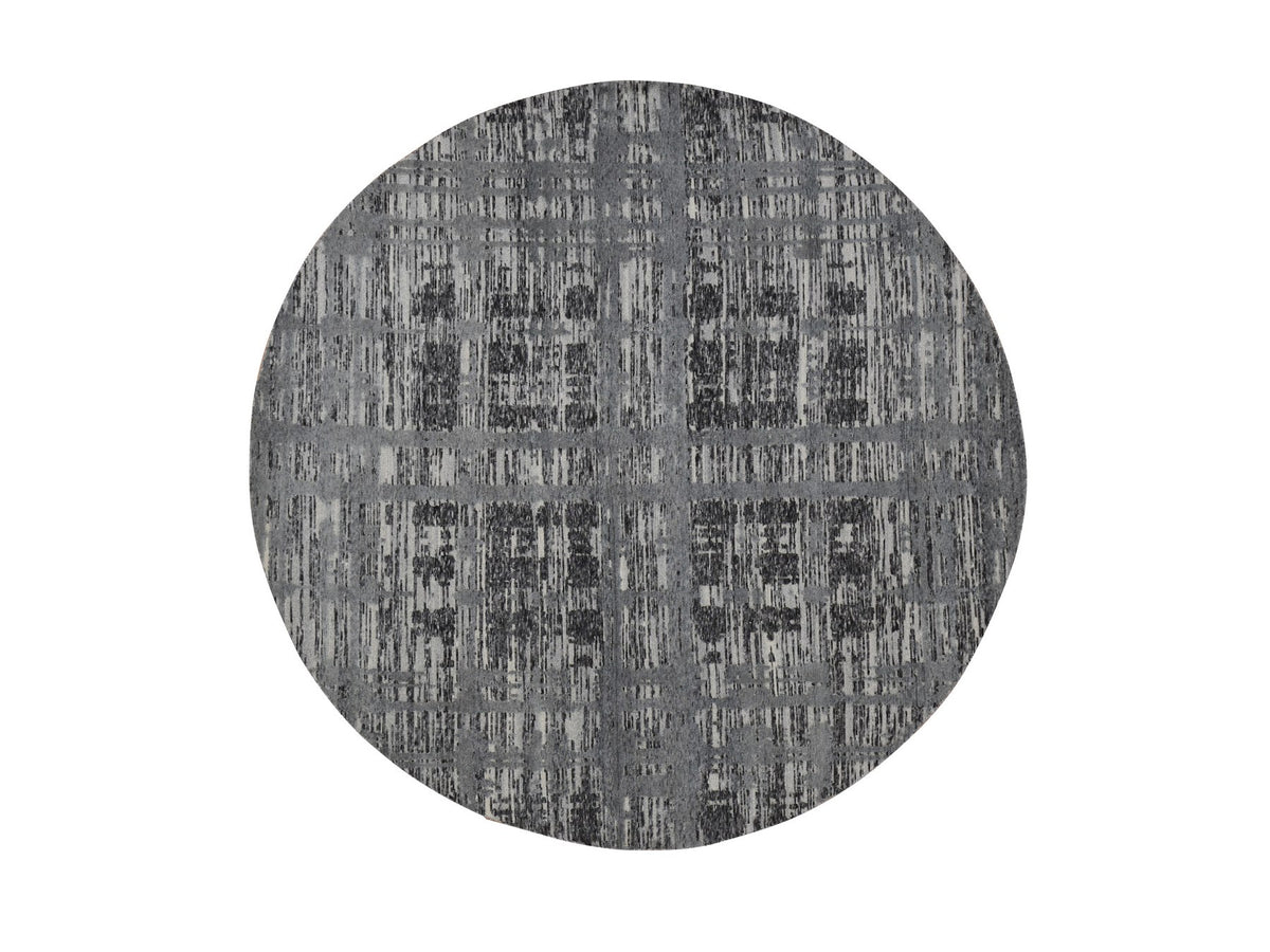 Modern / Contemporary hand-knotted wool rug in Gray, 8'1" x 8'1" — SKU O087357