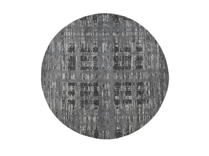 Modern / Contemporary hand-knotted wool rug in Gray, 8'1" x 8'1" — SKU O087357