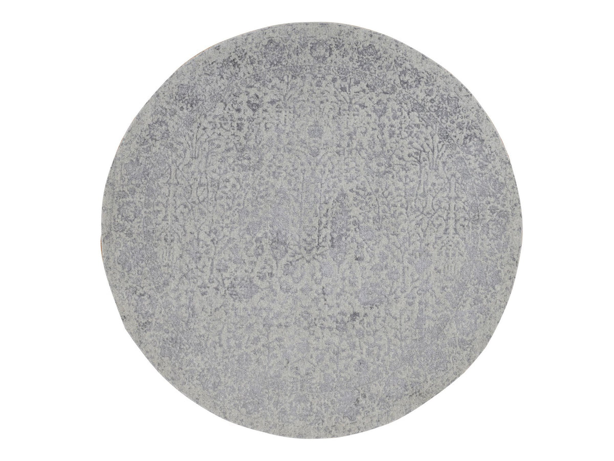 Transitional hand-knotted wool/silk rug in Gray, 7'9" x 7'9" — SKU O087359