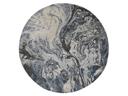 Modern / Contemporary hand-knotted wool/silk rug in Gray, 8'1" x 8'1" — SKU O087362