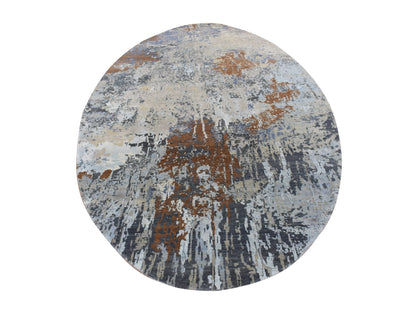 Brown 6'0" x 9'0" Modern / Contemporary Hand knotted Wool/Silk Rug - Sku: O087370
