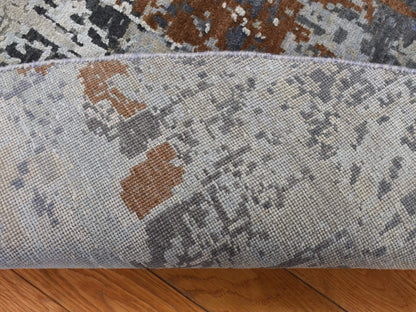 Brown 6'0" x 9'0" Modern / Contemporary Hand knotted Wool/Silk Rug - Sku: O087370