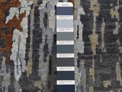 Brown 6'0" x 9'0" Modern / Contemporary Hand knotted Wool/Silk Rug - Sku: O087370