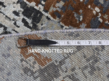 Brown 6'0" x 9'0" Modern / Contemporary Hand knotted Wool/Silk Rug - Sku: O087370