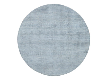 Modern / Contemporary hand-knotted wool/silk rug in Gray, 5'10" x 5'10" — SKU O087371