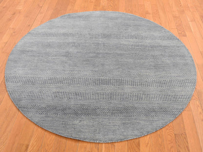 Modern / Contemporary hand-knotted wool/silk rug in Gray, 5'10" x 5'10" — SKU O087371 (view 2)